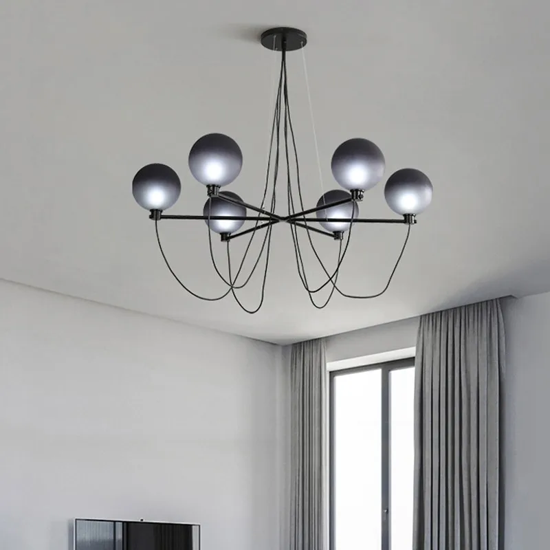 Скандинавская серая люстра волшебная фасоль стеклянный шар светильники в стиле