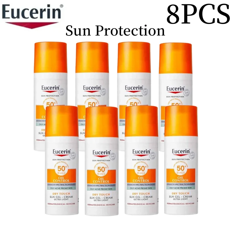 

8PCS Eucerin Sunscreen SPF 50+ Oil Control Dry Touch Facial Sun Protection Anti-UV Waterproof Light Not Greasy Moisturizing 50ml