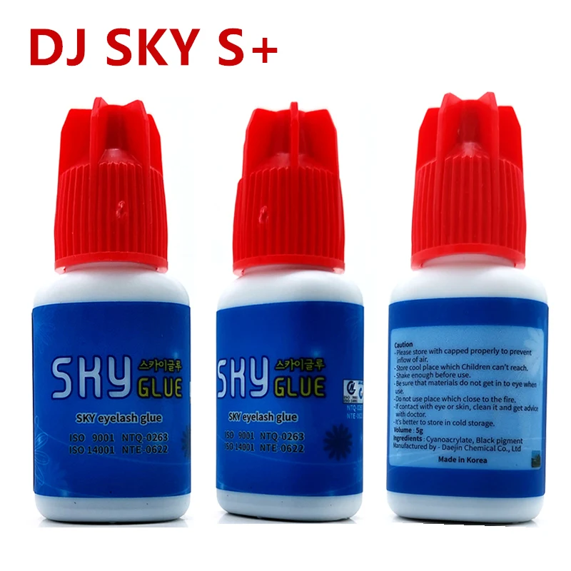 

Sky Glue S+ Red Cap 5ml 2Pcs Powerful Adhesive Eyelash Extension Fast Drying 1-2s Long Lasting 6-7Weeks Professional With Bags