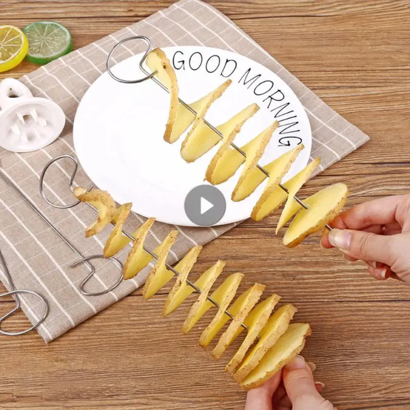 

1 шт. вращающийся циклонный слайсер для картофеля, бытовой спиральный нож для нарезки, шпажки, ручная нарезка картофеля, «сделай сам», режущи...