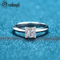 onelaugh 1ct2ct gra certified princess moissanite engagement ring for women d color vvs moissanite diamond 925 silver ring gift