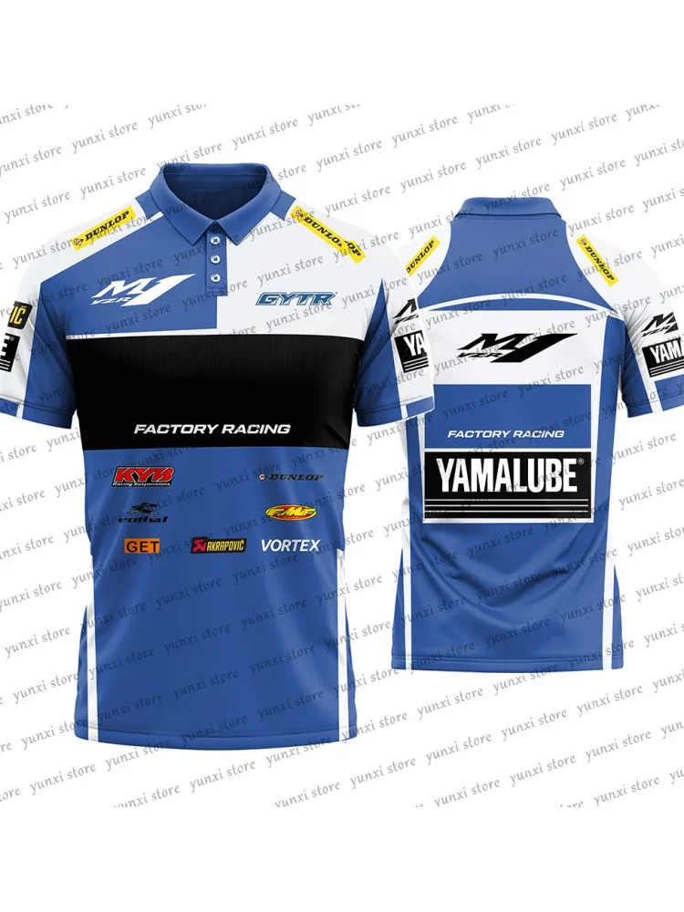 2023 Summer Hot Motorcycle Race Blue Large Men's Zipper Short Sleeve POLO  Shirt Suitable for GRESSNI Track Alex Breathable Quick - AliExpress