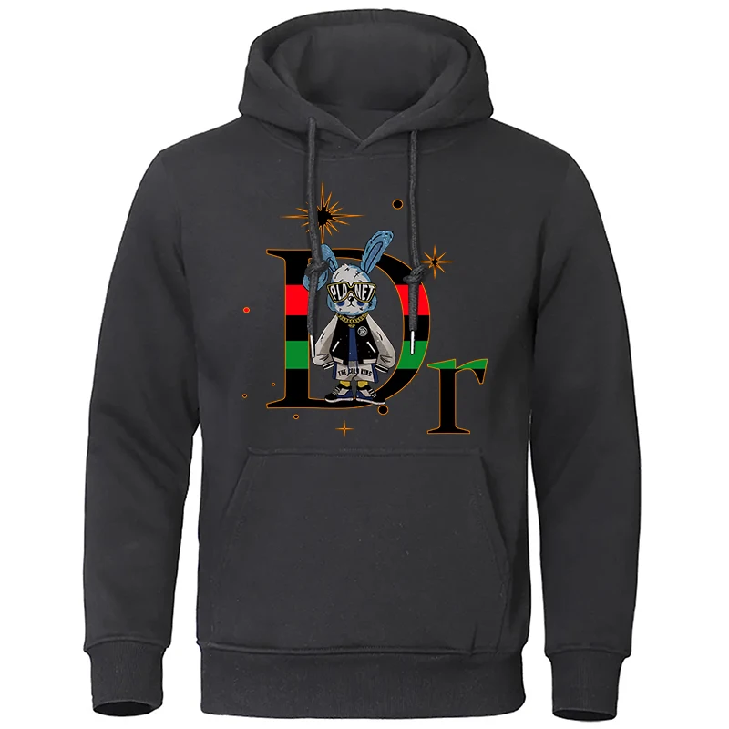 

DR Alphabet Fashion Rabbit Print Women Clothing Fashion Crewneck Hoody Creativity O-Neck Hoody Street Pocket Womens Hoodies