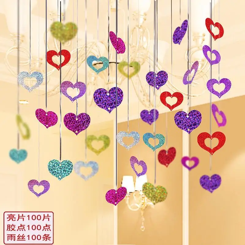 

Balloon pendant accessories wedding room decoration supplies romantic rain silk pendant wedding supplies wedding sequin pendant
