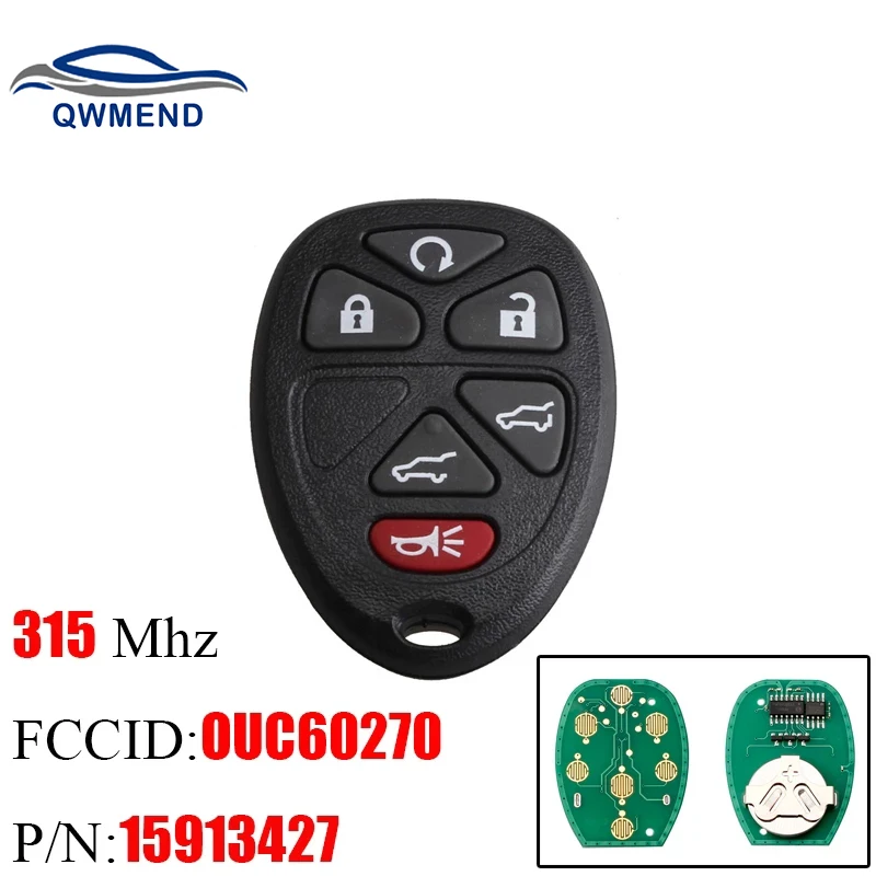 QWMEND 6-кнопочный БЕСКЛЮЧЕВОЙ дистанционный ключ для Chevrolet Tahoe подача GMC Yukon 2007-2014 OUC