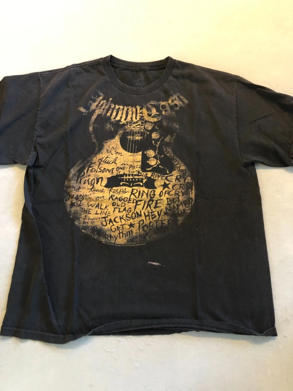 Футболка с изображением Джонни Кэша Мужская Черная музыка очень большими