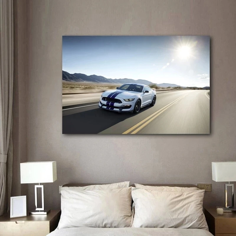 

Home Decoration Car Wall Art Prints Pictures Modular Ford Mustan Poster Painting Cuadros On Canvas For Living Room No Framework