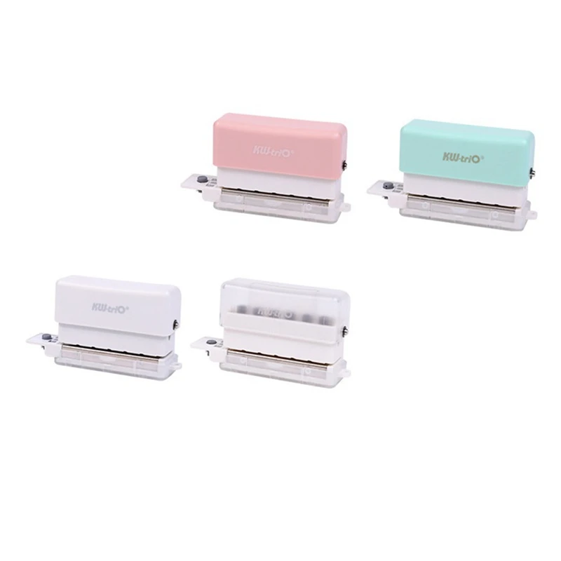 

KW-Trio 6-Hole Paper Punch Handheld Plastic Hole Puncher Capacity 2 Sheets For A4 A5 B5 For Notebook Scrapbook White