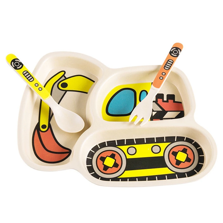 3 шт./набор детские столовые приборы из бамбукового волокна