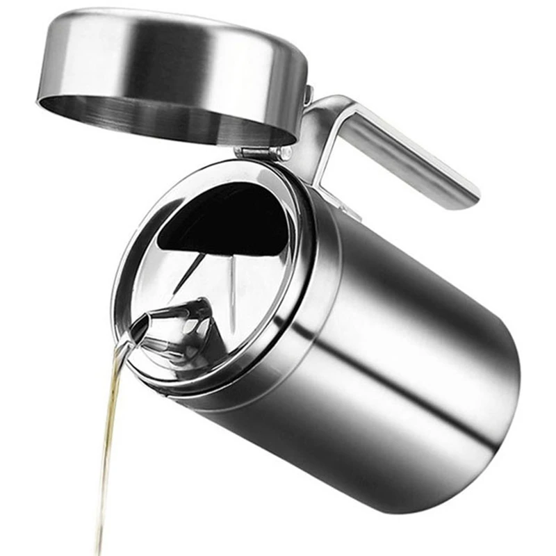 

Kitchen Oil Bottle Stainless Steel Leak-Proof Oil Storage Bottle Dispenser Oil Container for Kitchen Cooking BBQ 1000Ml