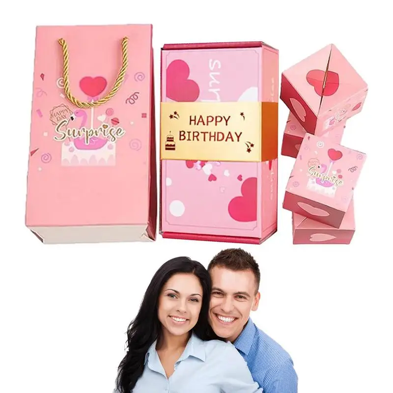 

Подарочная коробка с сюрпризом, взрывающаяся Подарочная коробка, коробка для денег, всплывающая Сюрприз на день рождения, сюрприз для ваших близких с уникальным складным