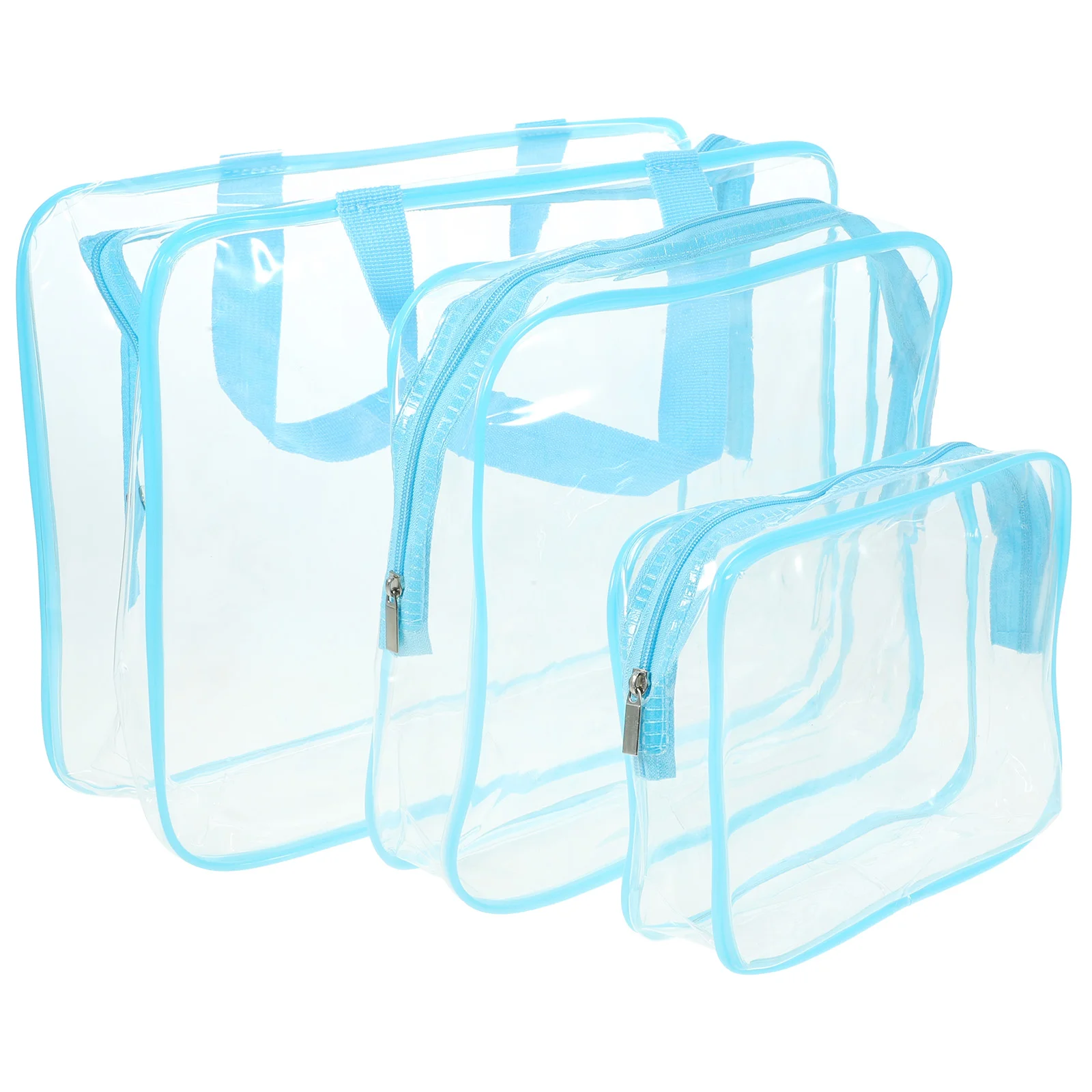 

3 Pcs Clear Make Bags Women Travel Toiletries Makeup Necessities Size Essentials