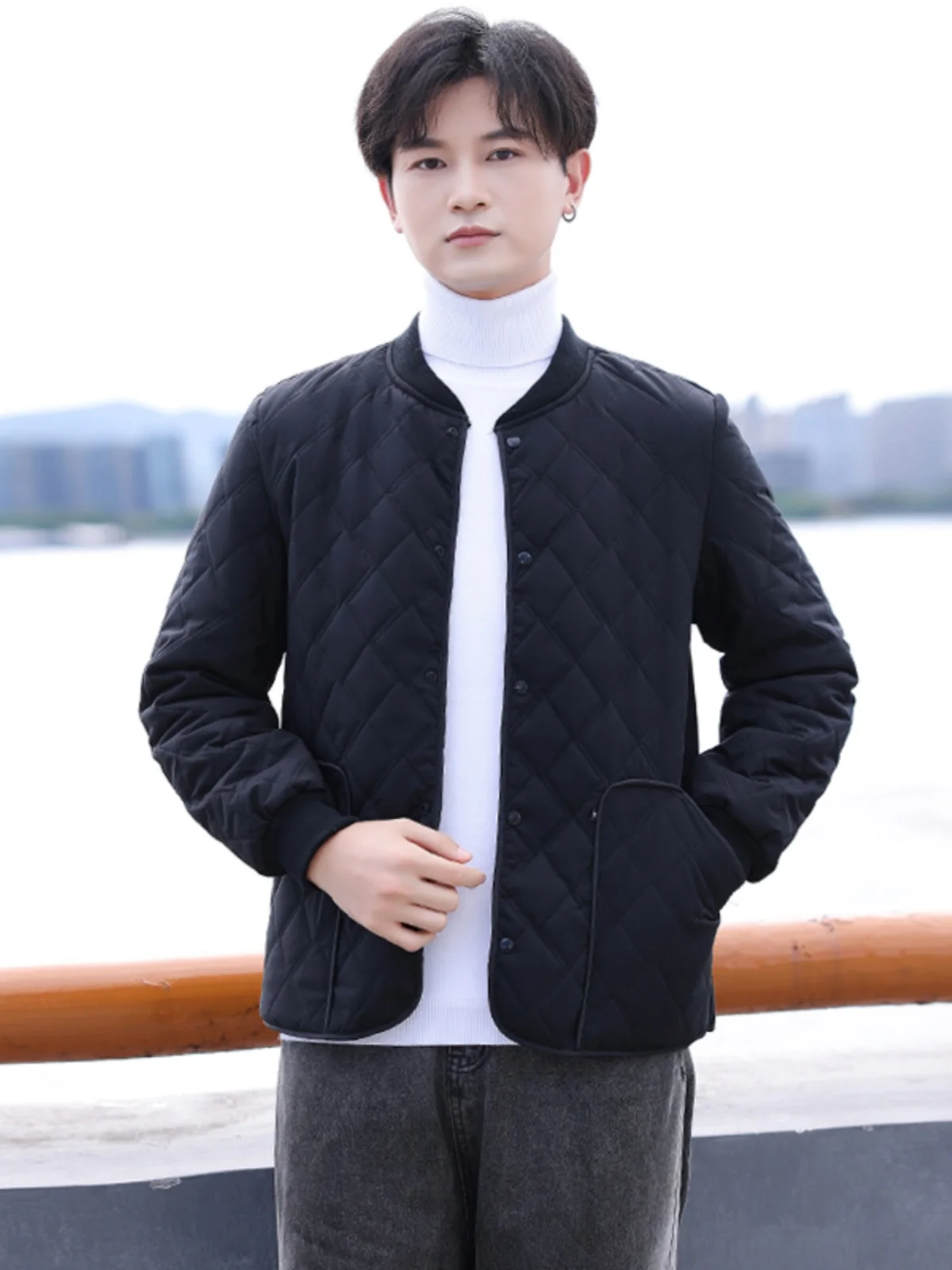 Мужская куртка на хлопковой подкладке новинка 2024 повседневное пальто с