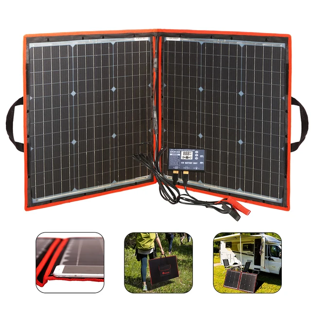 Anaka 18V 80W cella solare flessibile kit pieghevole portatile monocristallino con carica Controller 12V pannello solare fotovoltaico cina 4