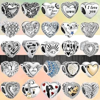 2022 new family tree paw print mom heart collection fashion bead fit original pandora charms silver color bracelet women jewelry
