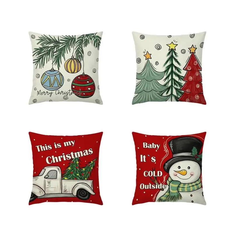 

Рождественская льняная наволочка, декоративная подушка, льняная наволочка для дивана, подушка для рождественской вечеринки, украшения для дома
