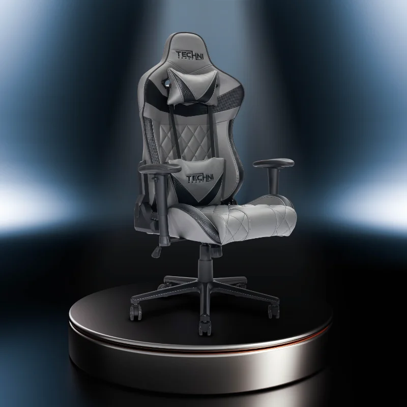 

Эргономичный игровой стул Techni Sport XL серый ПУ [в наличии в США]
