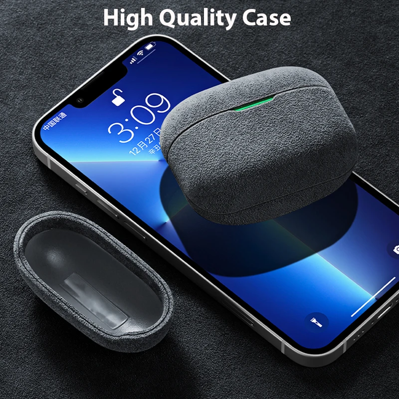 Замшевый итальянский чехол SONY LinkBuds S Роскошный мягкий кожаный ручной работы