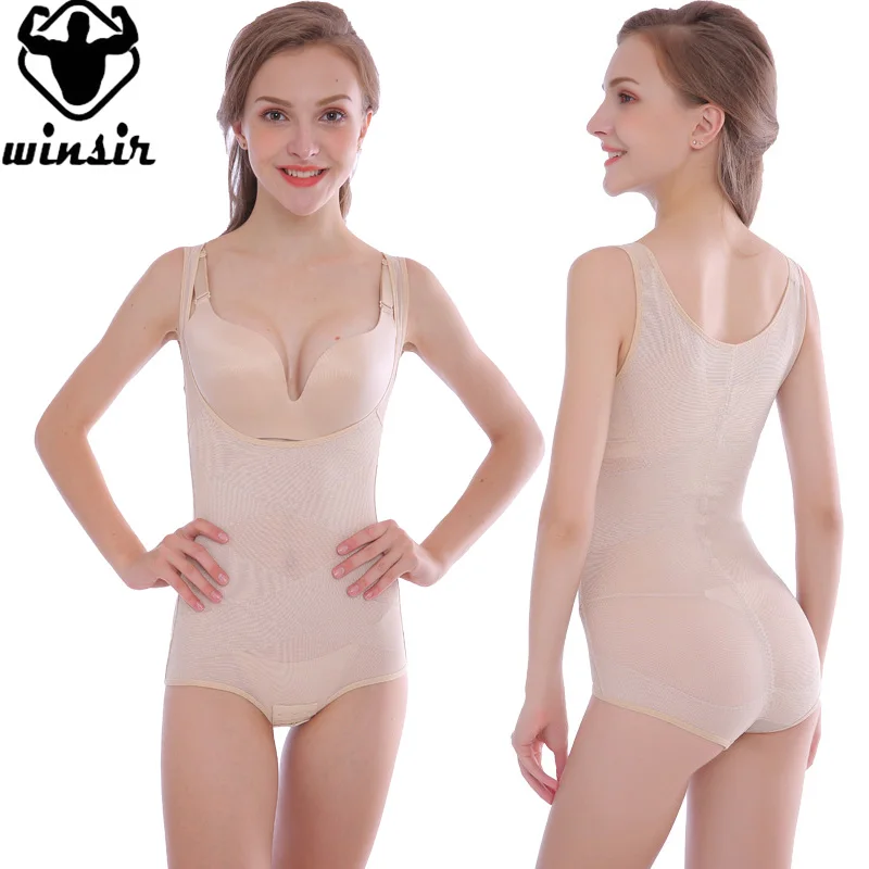 Wholesale Seamless Mesh Shapewear Tummy Control Cross Compression Abs Shaping Thong  Bodysuit With Hook Open Crotch