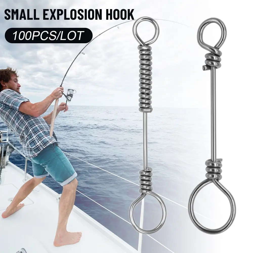 

Hooks connect High quality Explosion Hanging Tackle Fishing Bait Stainless Steel Feeder explosion hook spring tray