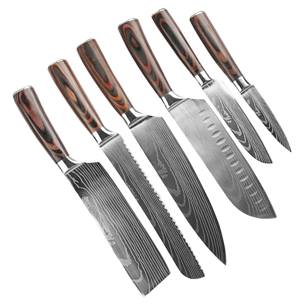 

1 Set 6pcs Durable Cutters Kitchen Knives Home Fruit Cutters (Assorted Color)