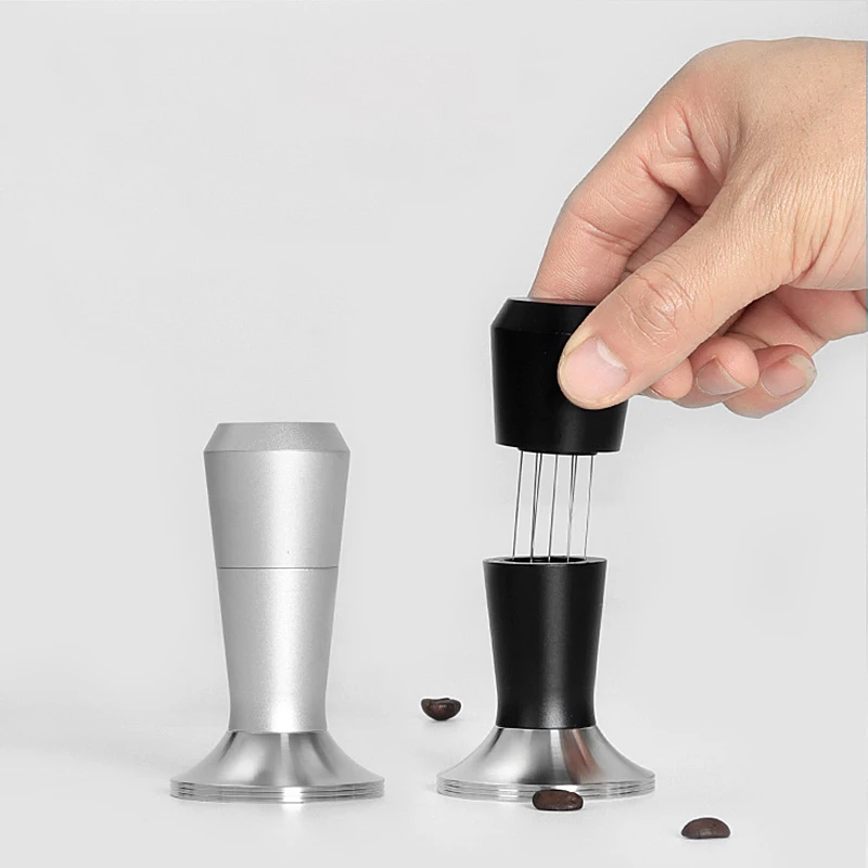 

51/53/58mm Coffee Powder Press Cloth Powder Needle 2-in-1 Household Stainless Steel Espresso Machine Handle Powder Hammer Set