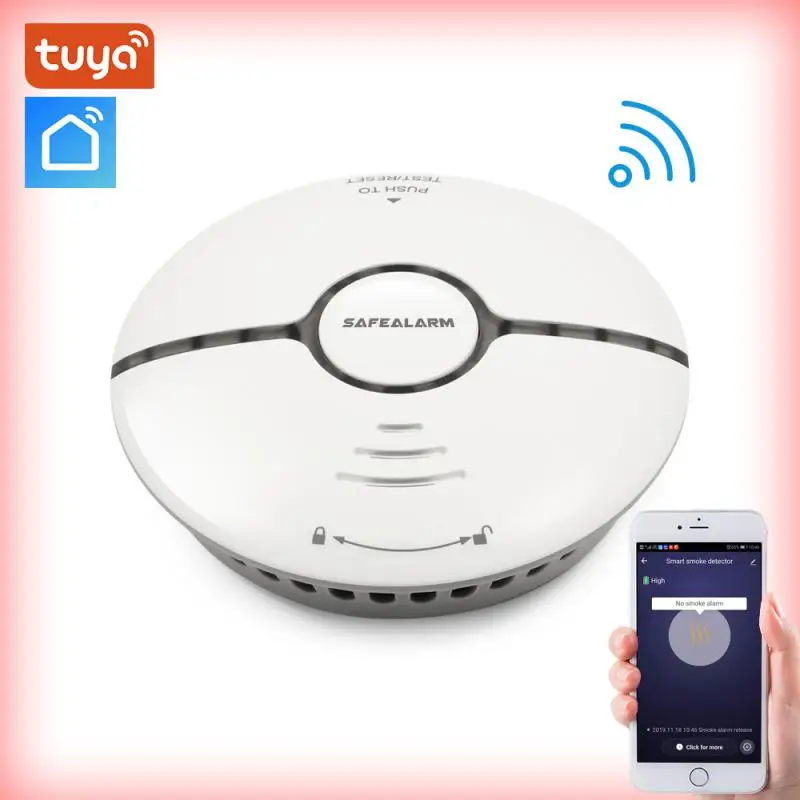 

Датчик дыма Tuya с Wi-Fi для умного дома, Беспроводной детектор дыма, пожарная сигнализация, для кухни