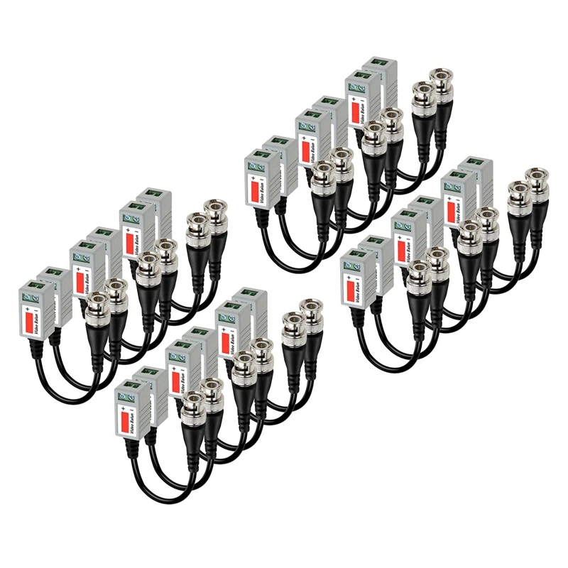 

HOT-40 PCS Passive Twisted Pair Transmitter Ccvt Video Balun Bnc Network Cable Connector For Transmission Of Video Signals