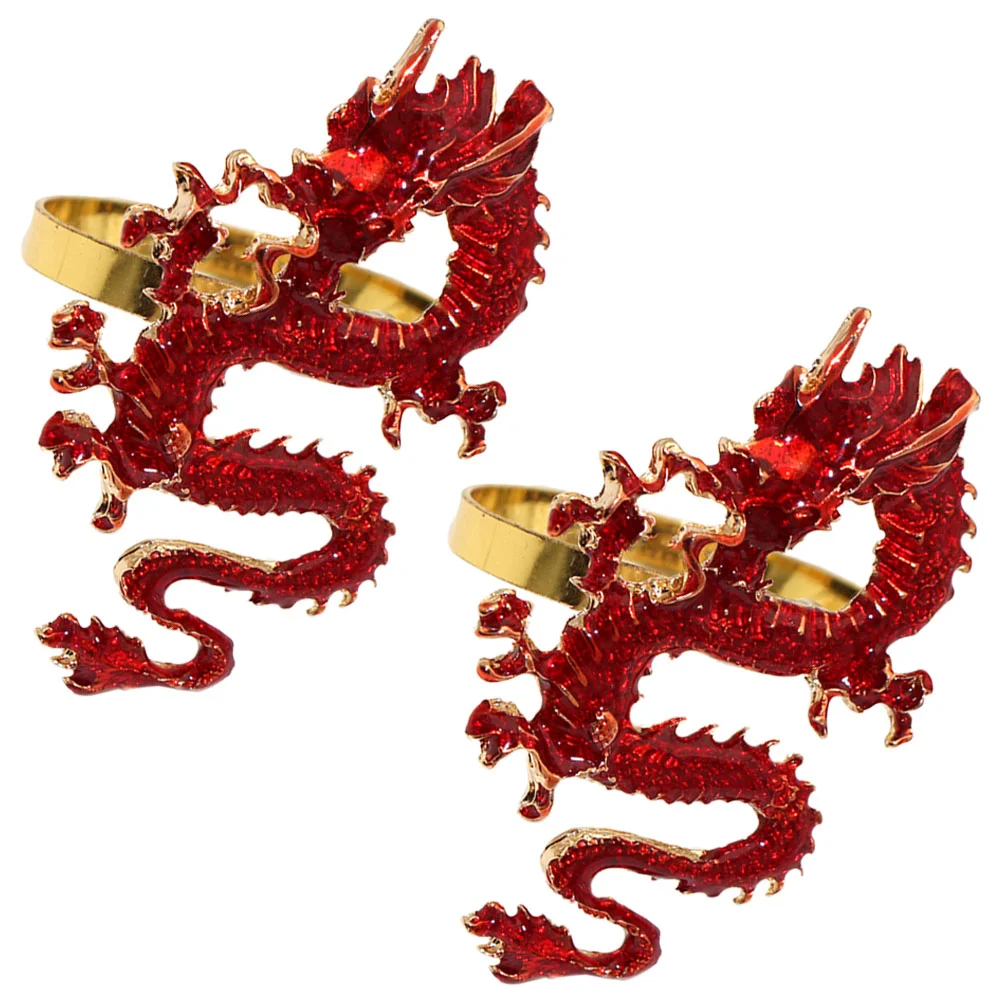 

2pcs Napkin Buckles Dragon Napkin Rings Metal Napkin Rings Napkin Holders