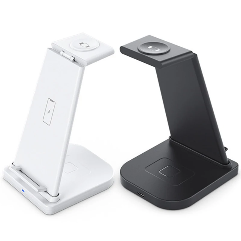 

Qi 15W Fast Charge 3 In 1 Wireless Charger Station Dock Stand For Iphone 11 XS XR X 8 Watch SE 6 5 4 3 Pro