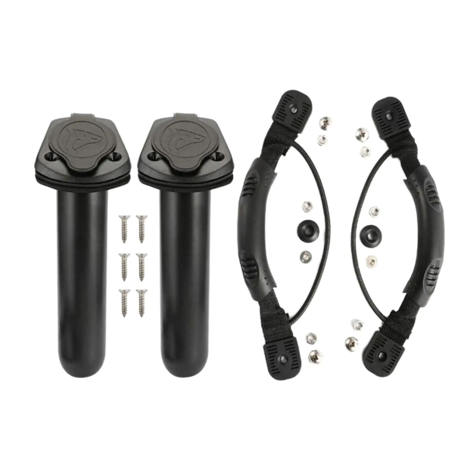 

2Pcs Fishing Rod Holder Tube Oblique with Hardwares with Cover Cap with Side Mount Carry Handles for Boat Paddles Dinghy Fishing