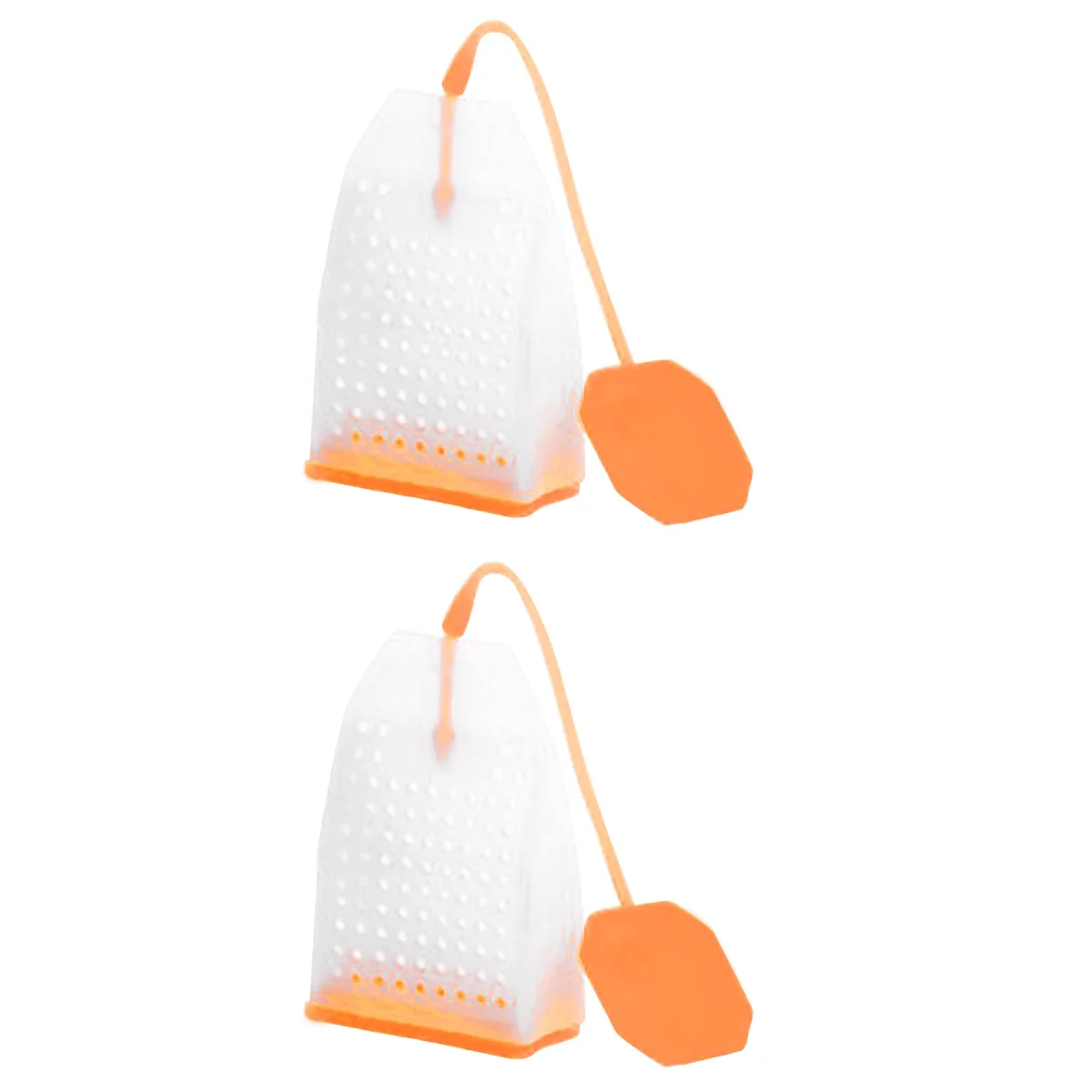 

2pcs Silicone Reusable Tea Bag Tea Infuser Strainer Loose Leaf Filters Steeper for Tea Cups Mugs Teapots (Orange)