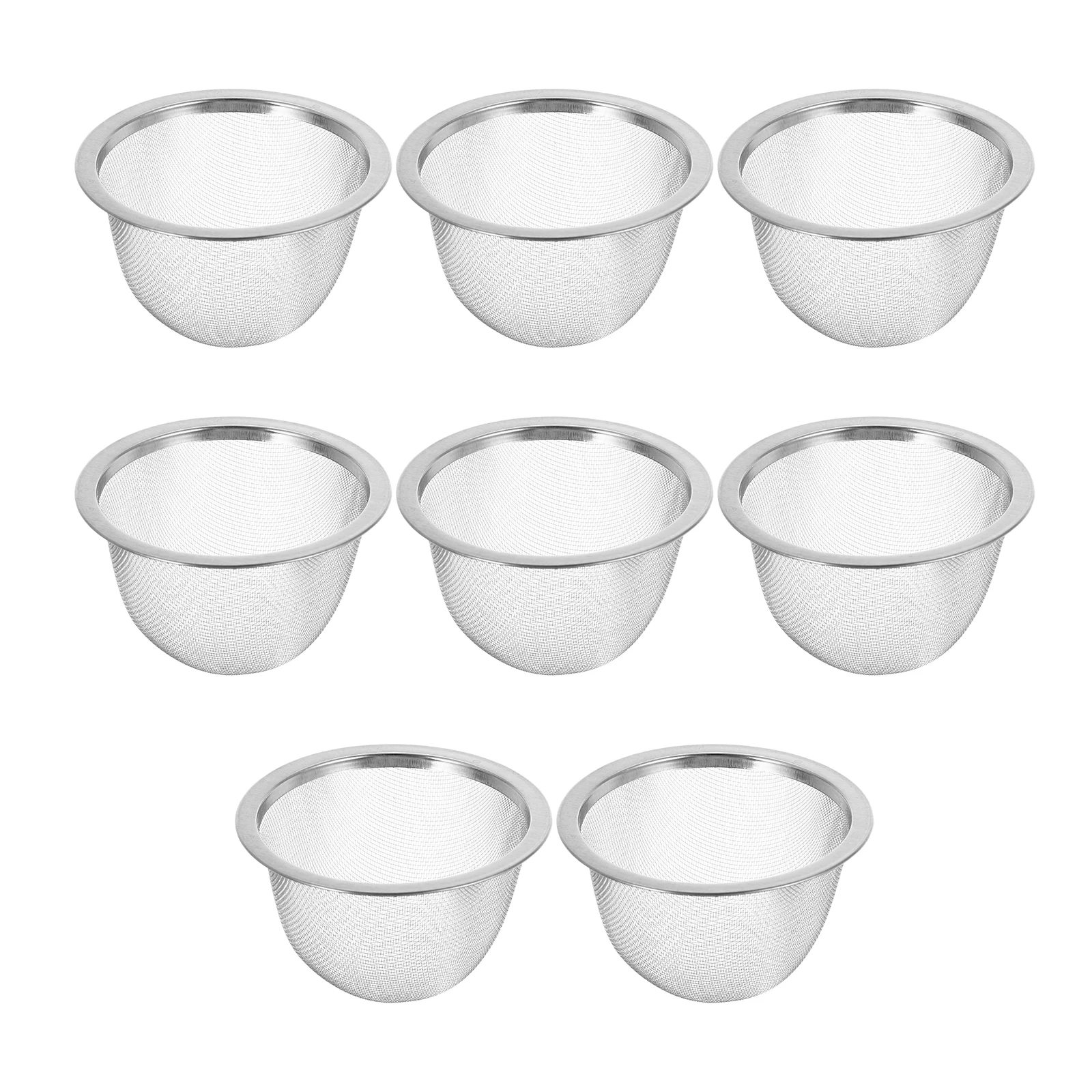 

8pcs Tea Filter Metal Infuser Stainless Steel Tea Strainer Portable Cup Accessory Sturdy Tea Strainer for Home Office Kitchen