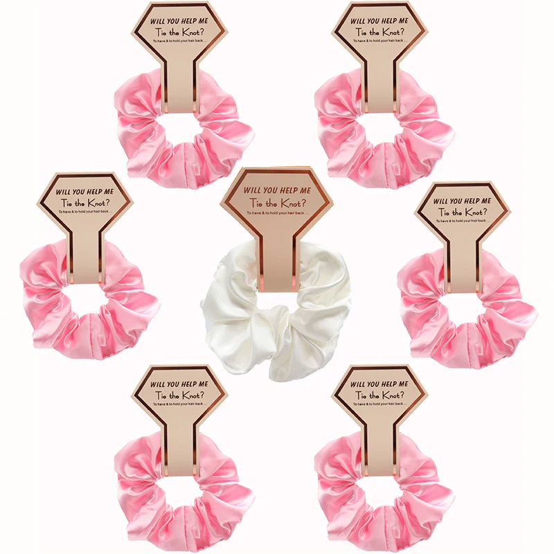 

Retro Bridesmaid Gift Hair Scrunchies Bachelorette Party Favors Bridal Shower Wedding Souvenir Bride Party head Rope