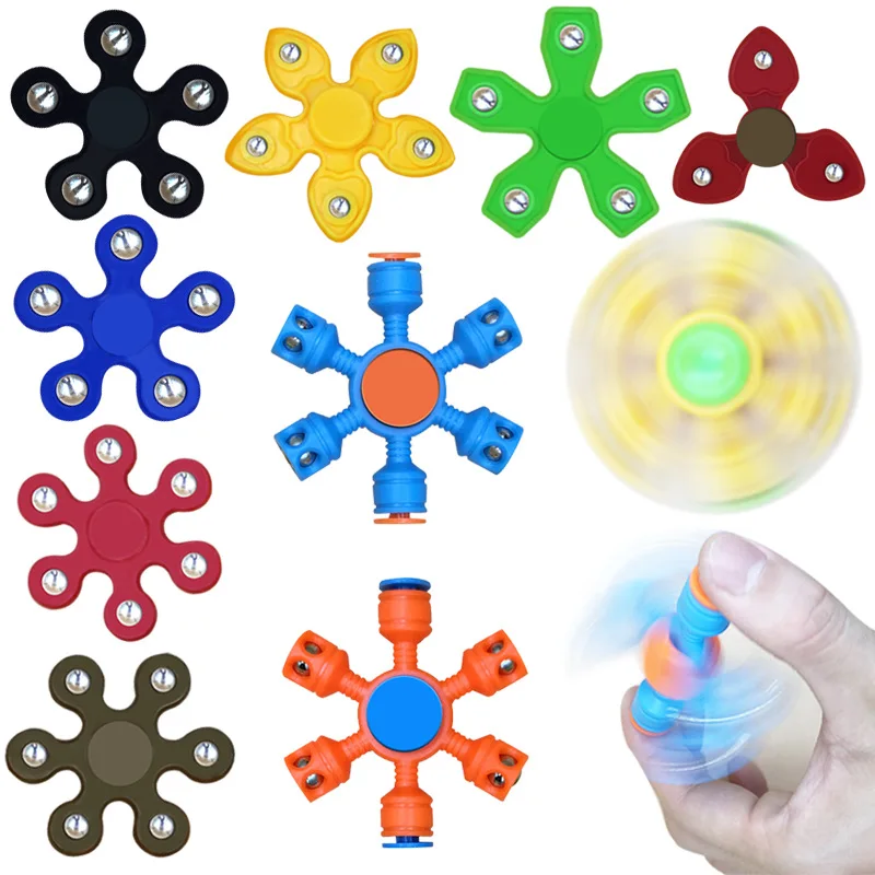 

New Plus Fidget Spinner Toy Autism Mood Squeeze Decompression Anti Stress Funny Gadget Flip Spinning Fidget Toys Kids Gifts