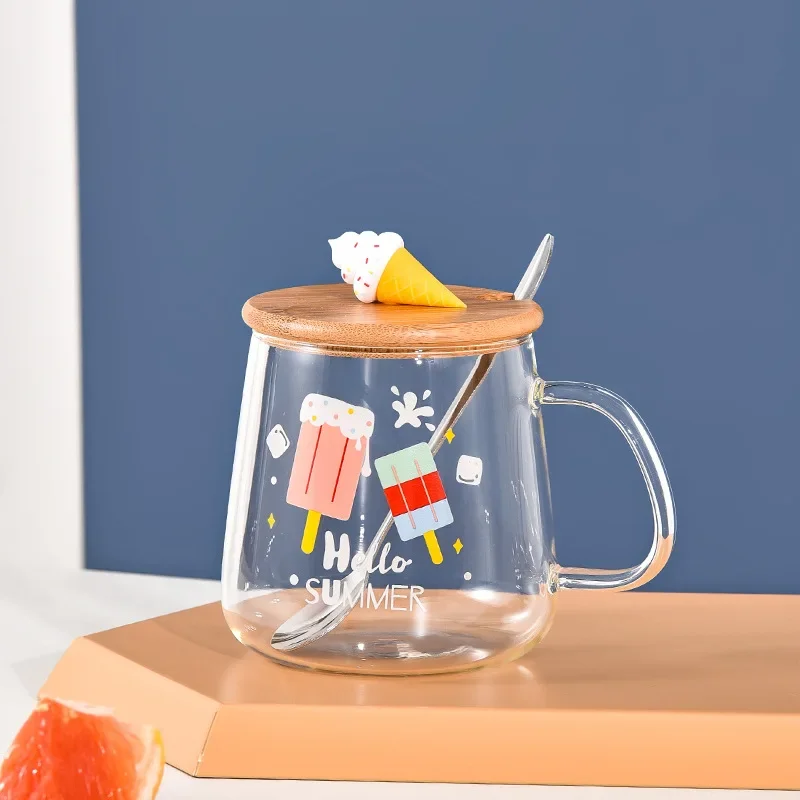 

Cartoon Cute Mug High Borosilicate Glass Cups Drinkware Coffee Glasses for Drinks Unusual Tea Cup Set Mugs Free Shipping Cupshe