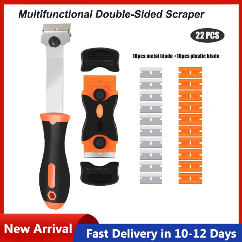 

Double-Sided Scraper With Plastic Handle Blade Combination Portable And Replaceable Multifunctional Double-Sided Scraper