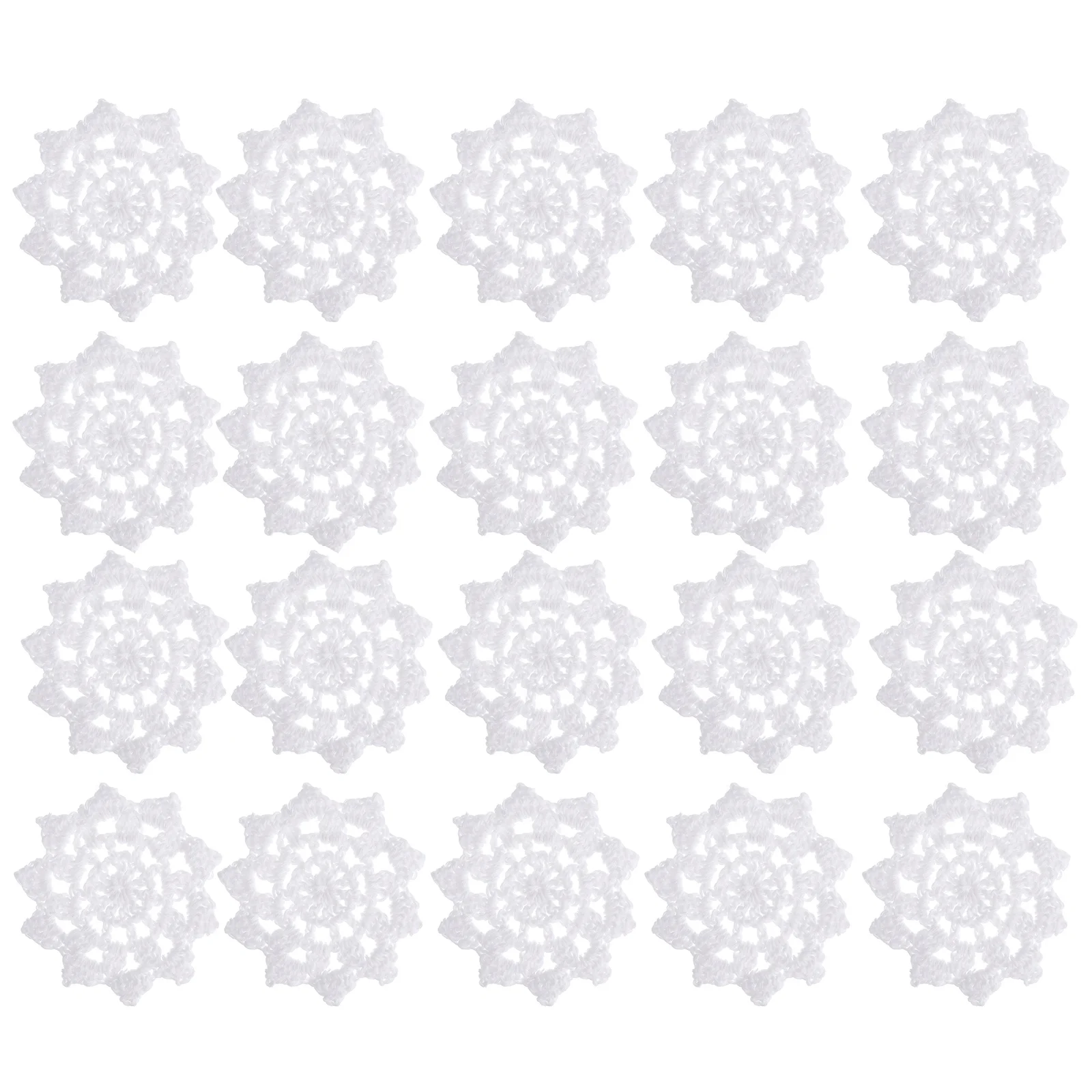 

Crochet Doilies Flower Lace Applique Appliques Crocheted Floral Cotton Coasters Placematsknitting Patch Fabric Round Coaster Cup