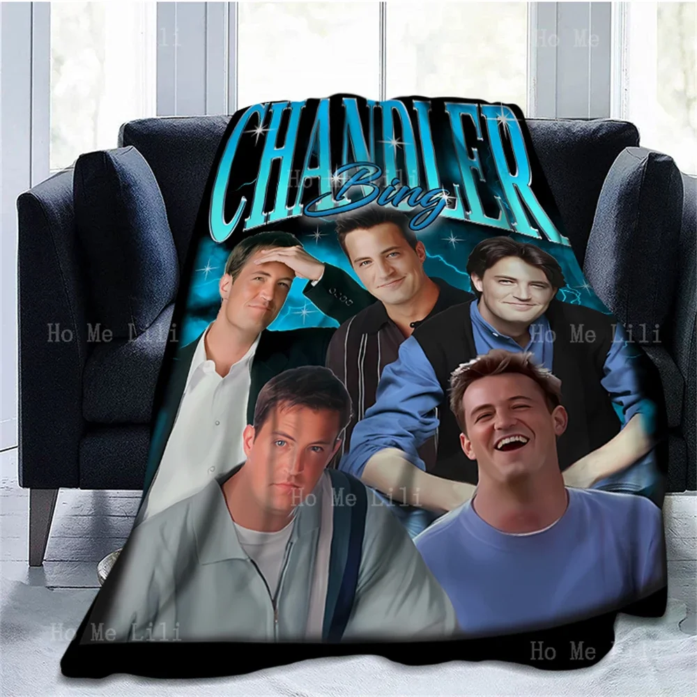 Ретро Чандлер Bing винтажный Мэтью Перри постер фланелевое одеяло для кушетки