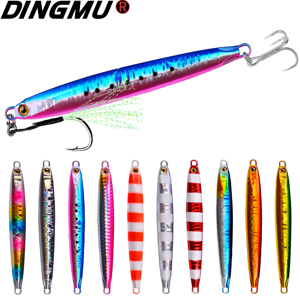 

1PC Long Metal Jig Fishing Lure 10g-20g-30g-40g-60g Slow Cast Jigging Spoon Artificial Hard Lure Shore Metal Bait