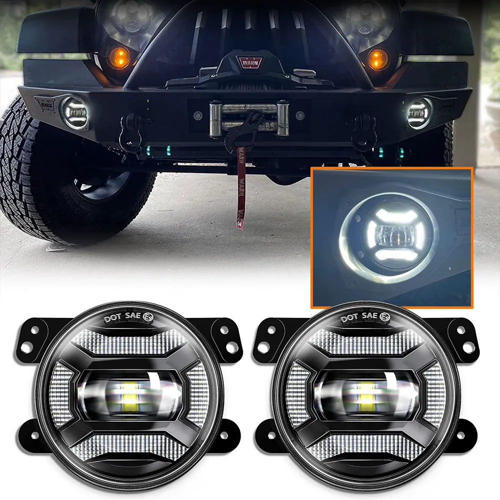 

2X4" Inch Round Led Fog Lights Off Road Fog Lamps For Jeep Wrangler Jk Dodge hummer H1 H2.