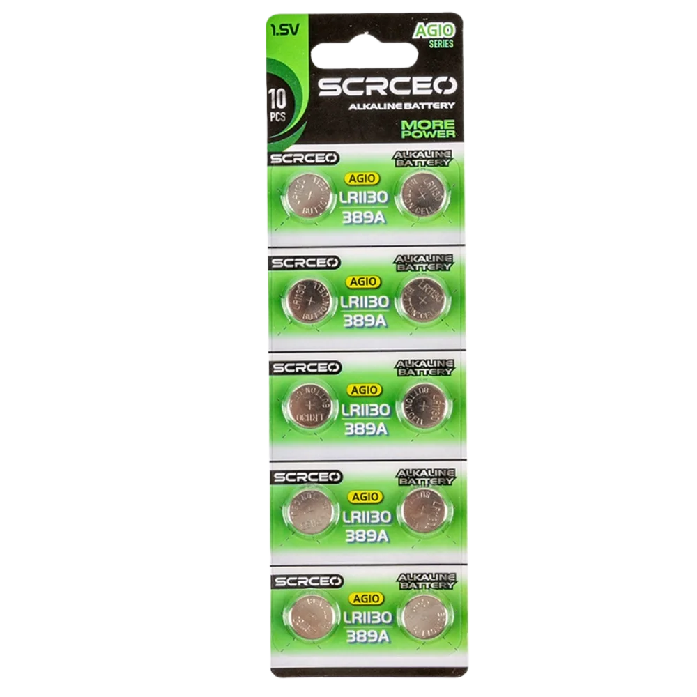 Фото Щелочная батарейка-таблетка 1.55V 78mAh AG10 SR1130 LR54 (2-30 шт.) 389 G10 189 LR113 V10GA для часов, пультов ДУ №2