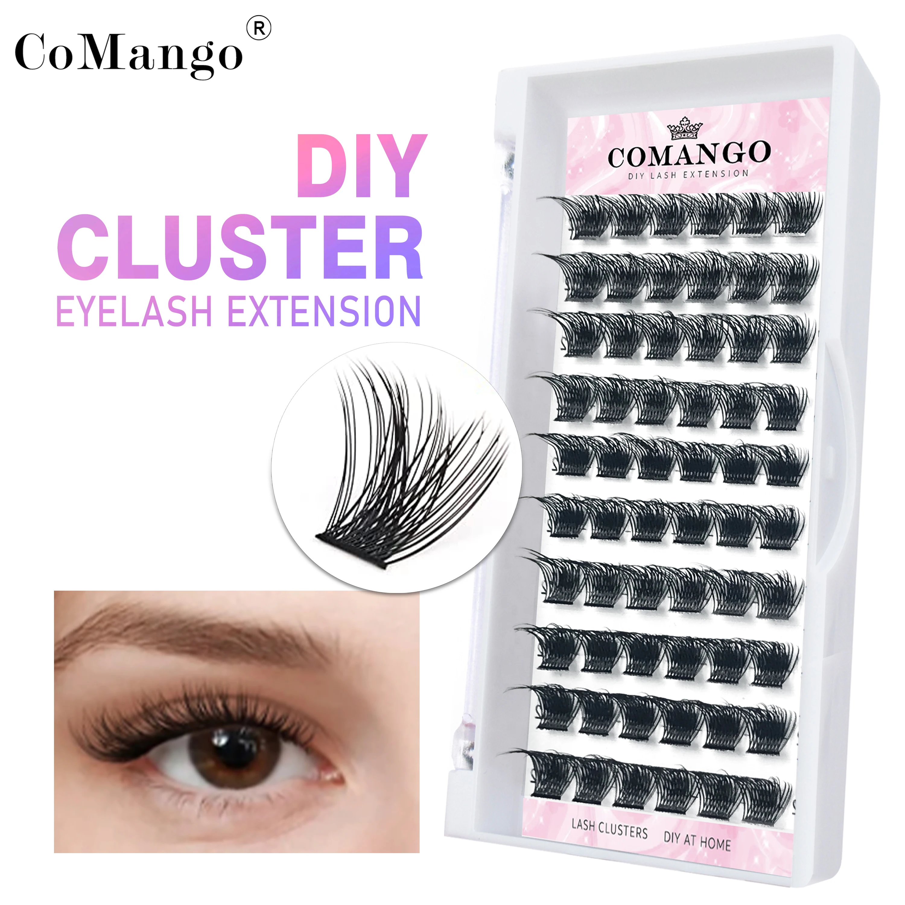 

Индивидуальные ресницы 3D пушистые одиночные Кластерные накладные ресницы готовый объем 60 вееров сегментированные натуральные длинные рес...