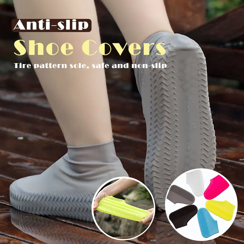 

Silicone WaterProof Shoe Covers Unisex Shoes Protectors Reusable Non-Slip Rain Boot Overshoes Walking Shoes Accessories