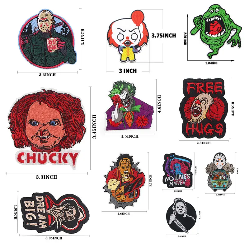 

Chainsaw The Witcher Killer Horror Movie Cloth Sticker Cartoon Patch Embroidery Sticker Clothes Ironing Patch Clothes Logo Patch