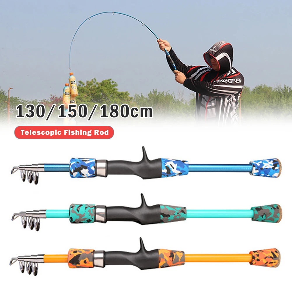 

Portable Telescopic Fishing Rod 1.3m/1.5m/1.8m Carbon Spinning Casting Rod Camo Carp Perch Freshwater Saltwater Accessories