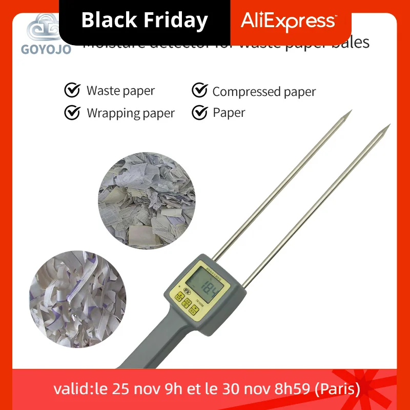 

Paper Measuring Instrument Pin Type TK100M Waste Paper Bag Moisture Meter For Furniture/Recycling/Printing/Packaging/Constructio