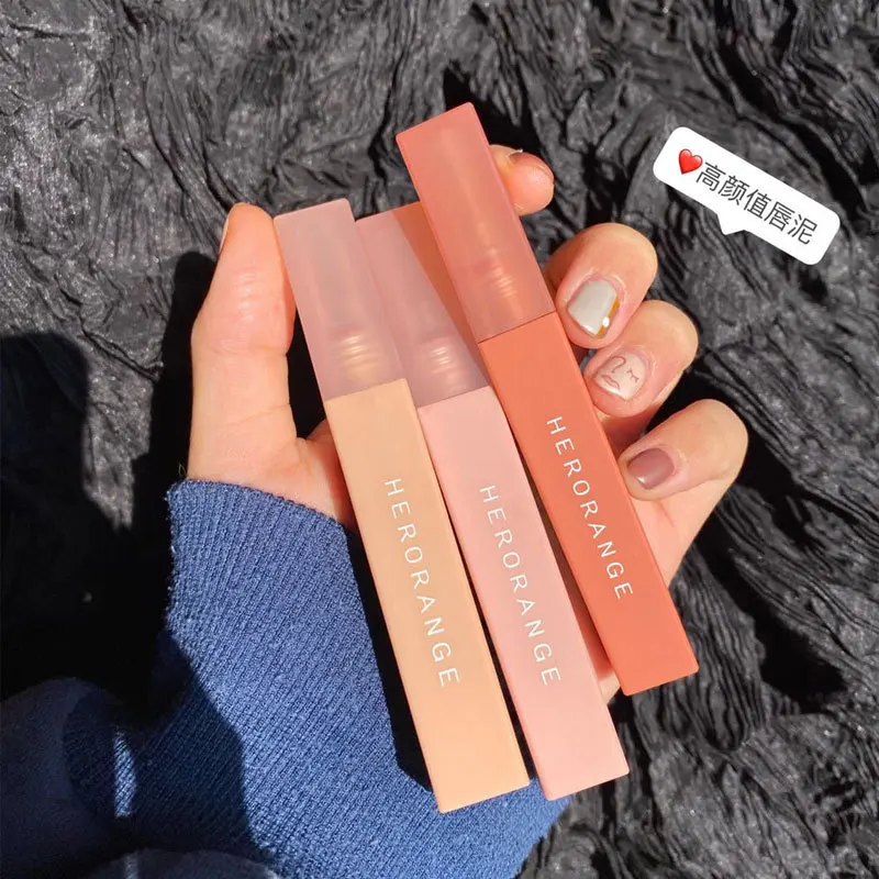 

HEALLOR HERORANGE Waterproof Matte Lip Stain Long-lasting Lip Gloss Square Tube Beauty Cosmetics Sexy Liquid Lipstick Makeup