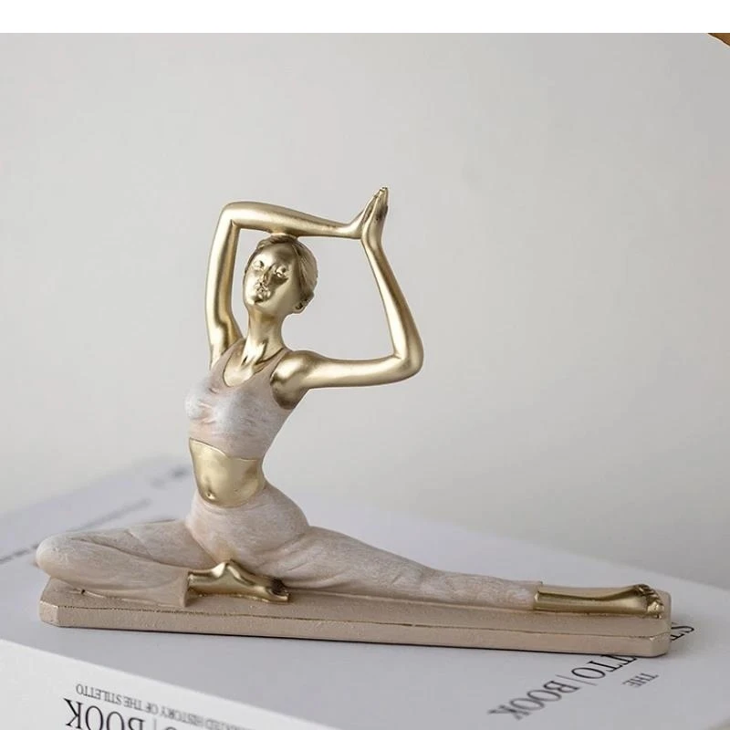 Resin Handicraft Artificial Figure Sculpture Yoga Movement Yogi Girl Statue Decorative Figurines Home Decoration Accessories