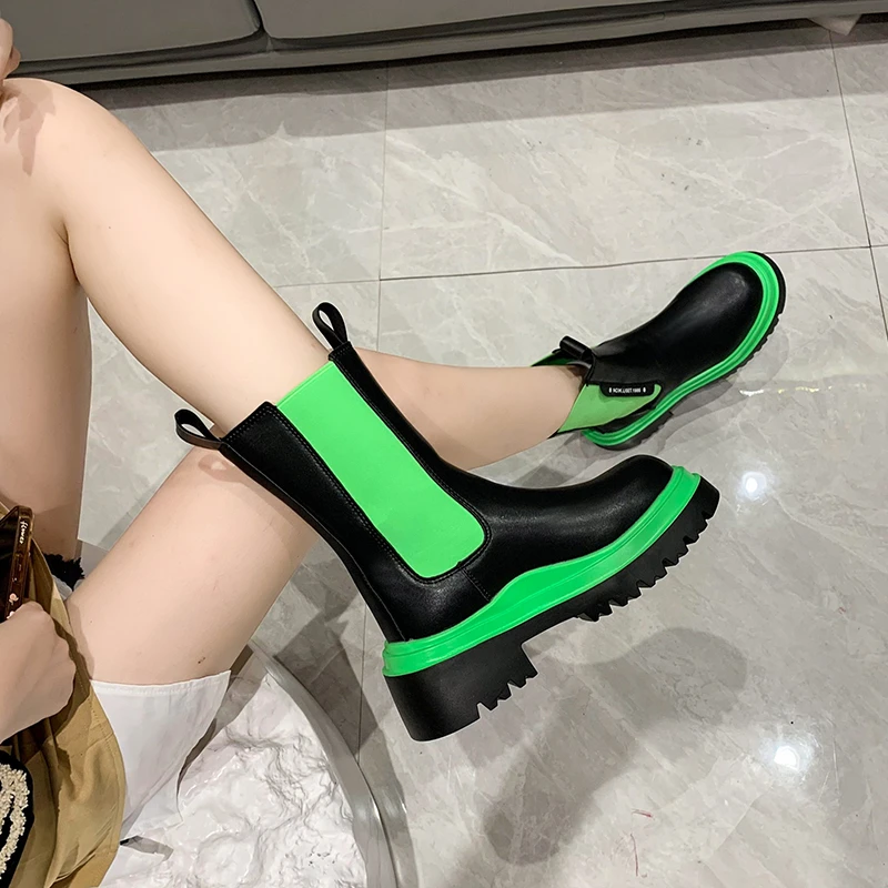 Женские ботинки женские осенне-зимние ботильоны в британском стиле с цветными